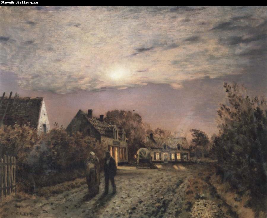 Jean Charles Cazin Sunday Evening in a Miner-s Village